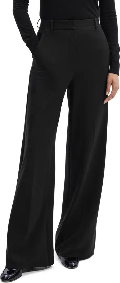 High Waist Double Knit Wide Leg Pants | Nordstrom