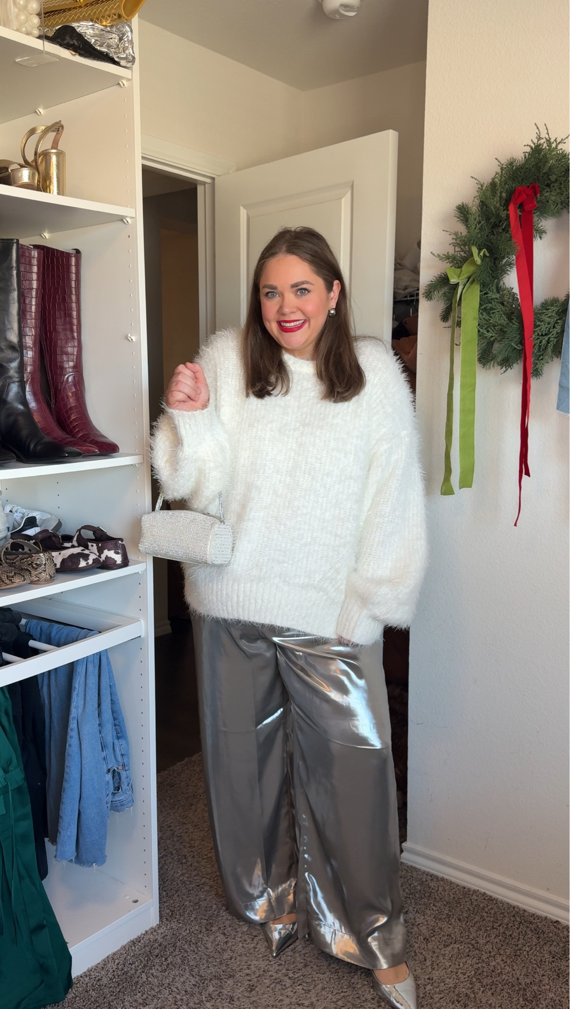 Holiday party outfit inspo. Wearing 2x in sweater for oversized fit. Xxl in pants. 

#LTKHoliday #LTKPlusSize #LTKFindsUnder50