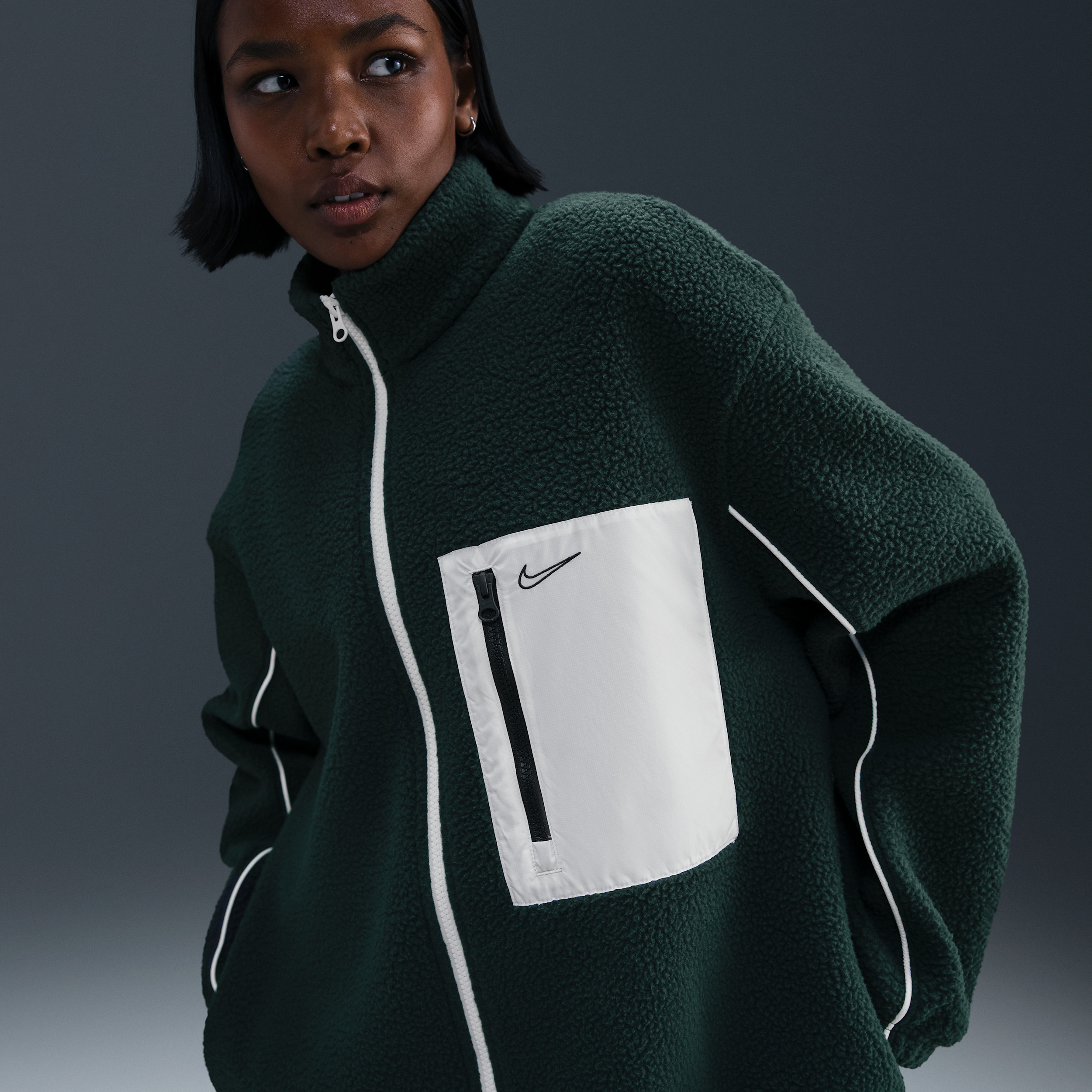 Women's Nike Sportswear Full-Zip High-Pile Fleece Jacket in Green | IM7484-390 | Nike (US)