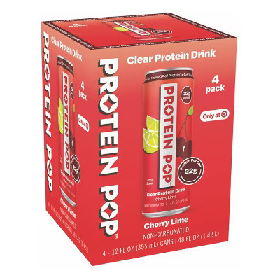 Protein Pop Cherry Lime Flavoured Water - 4pk/12 fl oz | Target