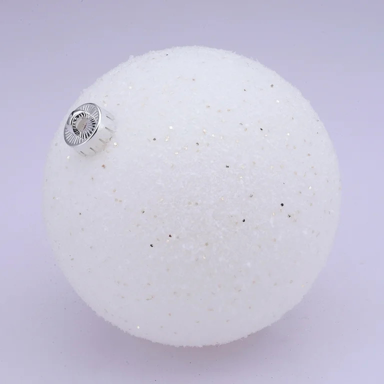 White Glitter 150mm Jumbo Shatterproof Round Christmas Ornament, by Holiday Time | Walmart (US)