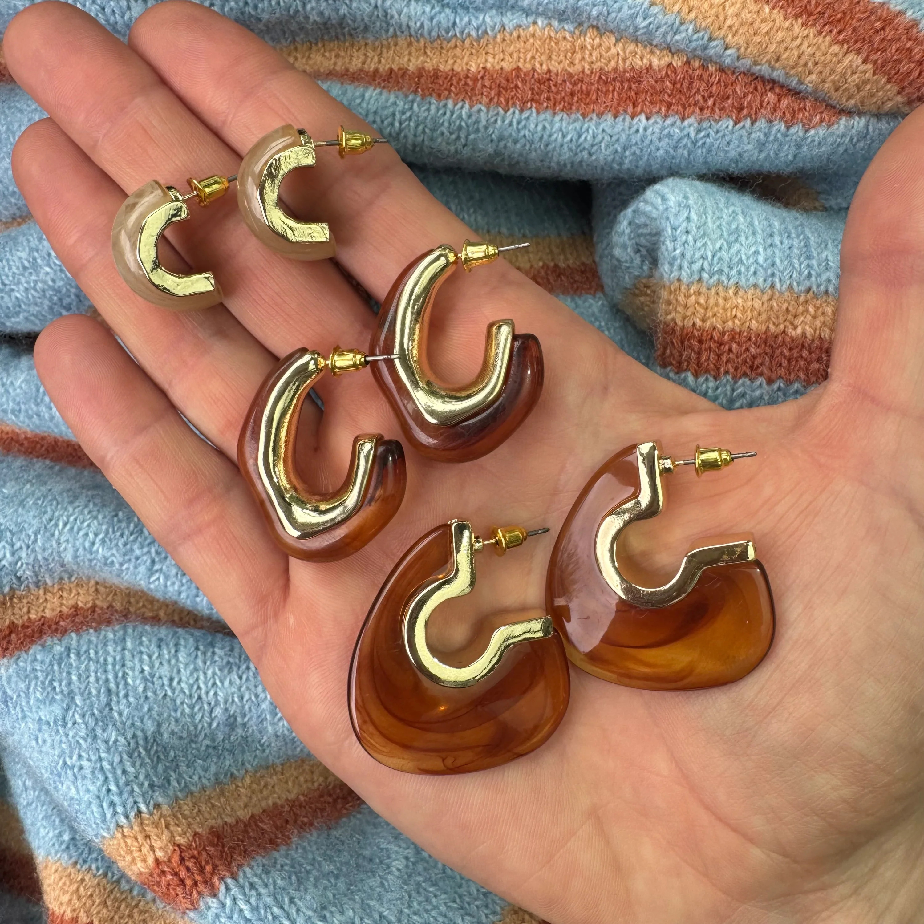 Salted Caramel and Mocha Tortoise Earrings (set of three) | Erin McDermott Jewelry