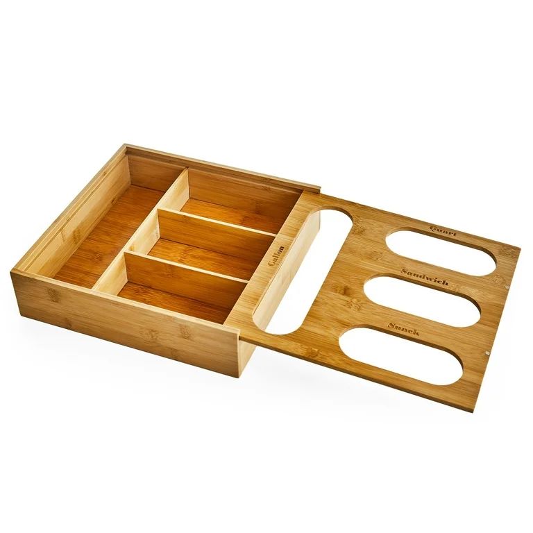 Better Homes and Gardens Bamboo Plastic Bag Storage Drawer Organizer, Natural | Walmart (US)