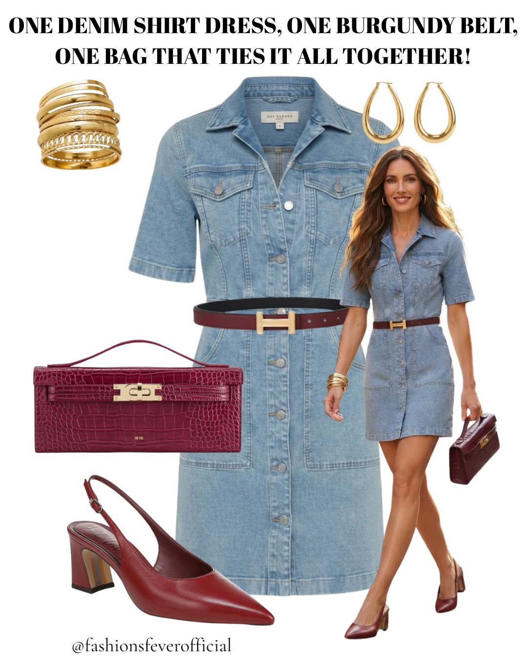 Summer Dresses! Summer Outfits! Nordstrom Anniversary sale!

One denim shirtdress, one burgundy belt, one bag that ties it all together.

Three pieces. Zero overthinking. This is proof that the best outfits aren’t the ones with the most going on, they’re the ones where every piece already knows its job.

The denim shirtdress does the heavy lifting. The burgundy belt adds shape and a pop of color that doesn’t compete. The bag and heels just match the mood and let the whole look feel finished without feeling fussy.

This is the kind of outfit that looks like it took an hour to plan and actually took five minutes to put on.
#LTKSummer #elevatedcasual #quietluxury #nordstromanniversarysale #denimlooks #whattowear #howtowear

#LTKSeasonal #LTKootd