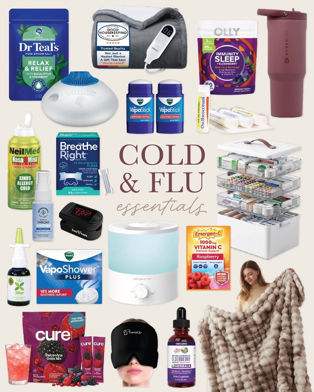 Sick-day essentials, because feeling lousy is bad enough without having to search the house for everything you need. Stock up on the practical stuff and add a few cozy extras for maximum comfort. 

#ColdAndFlu #SickDayMustHaves #HomeEssentials

#LTKSeasonal #LTKselfcare #LTKmomlife