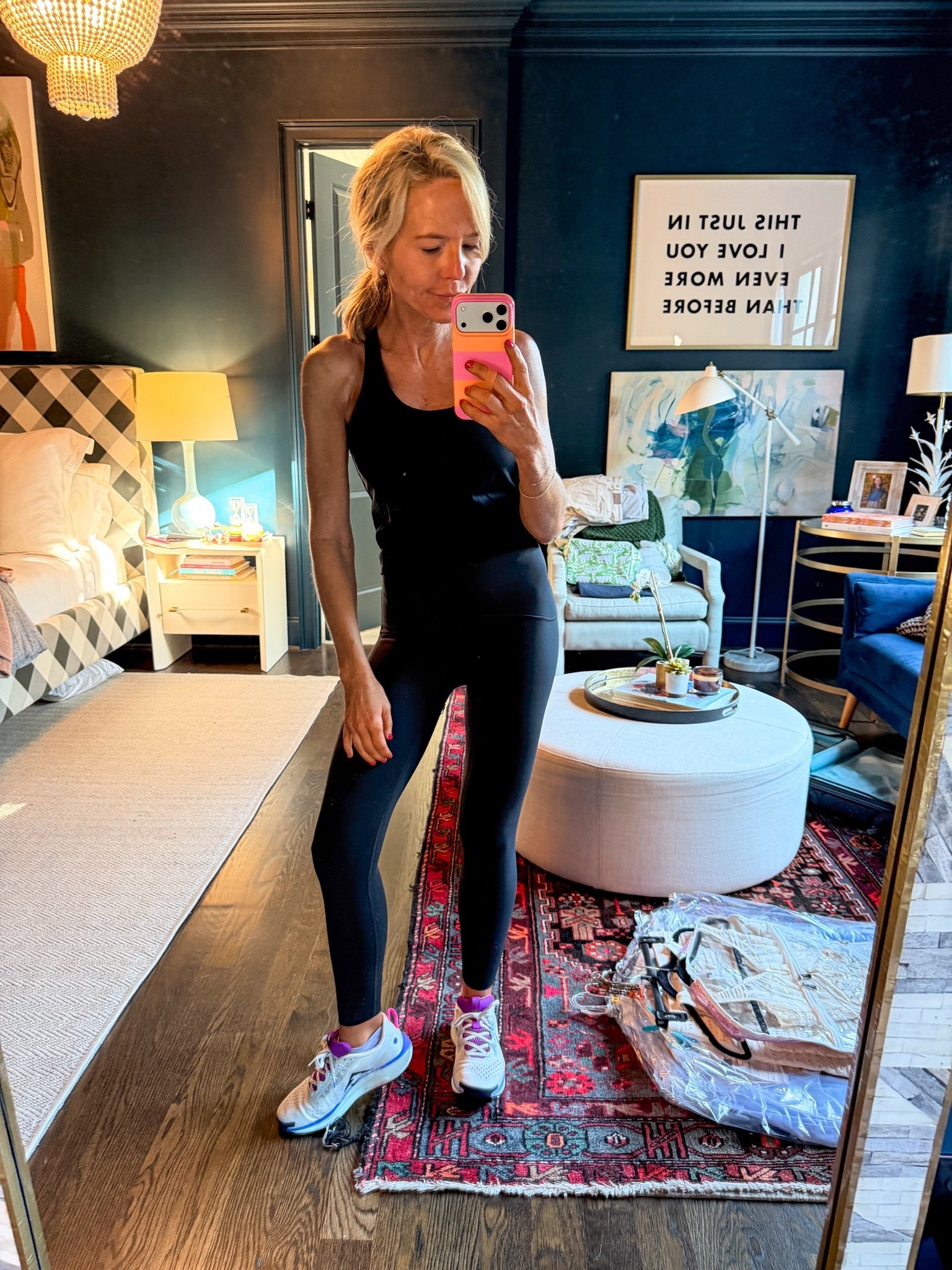 black on black for arm day • wearing XS in tank and leggings from @Spanx = on repeat for every fit check!!

#LTKootd #LTKActive #LTKOver40