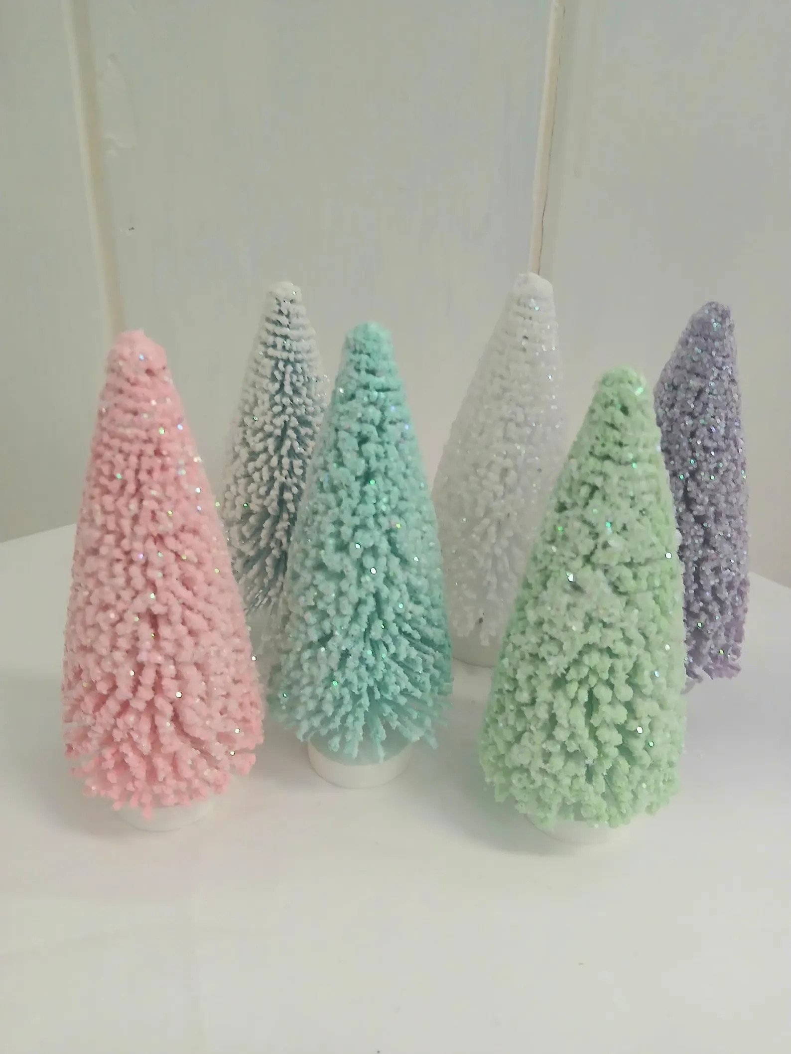 6 Bottle Brush Tree, CHOICE of Pink, Aqua, Mint Green, Ice Blue, White, or Purple, Vintage Style,... | Etsy (US)