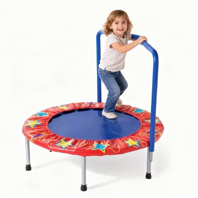 UNISOAR 36-Inch Round Mini Trampoline for Kids, Indoor Bounce Playmat with N-Shaped Handle, Steel Frame & PVC Cover, Safe Exercise for Toddlers | Target