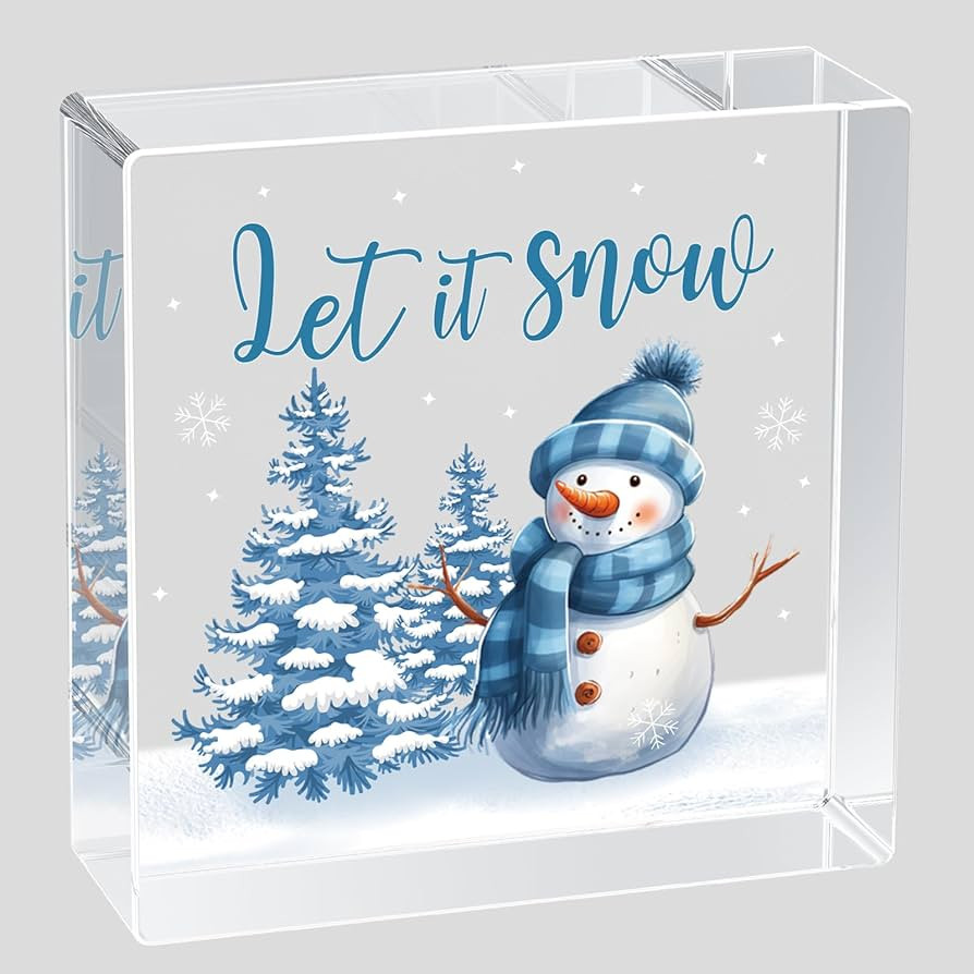 Winter Decorations for Home Winter Decor Let It Snow Home Room Snowman Tree Office Bathroom Acryl... | Amazon (US)