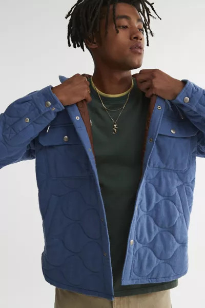 BDG Flannel Quilted Hooded Shirt Jacket | Urban Outfitters (US and RoW)
