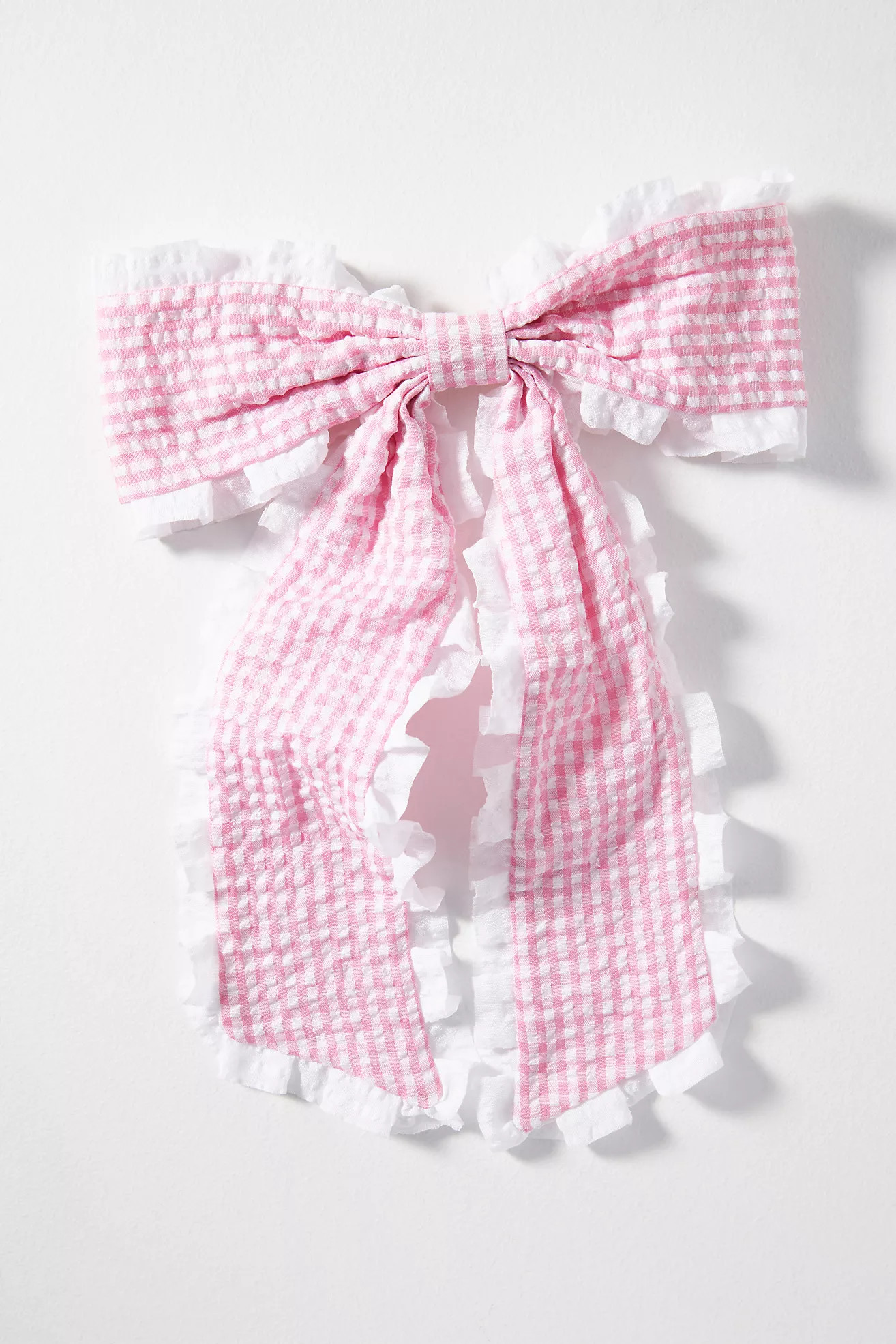 Gingham Ruffle Hair Bow Clip | Anthropologie (US)