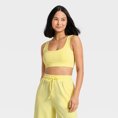 Women's Washed Jersey Sports Bra - JoyLab™ Yellow XL | Target