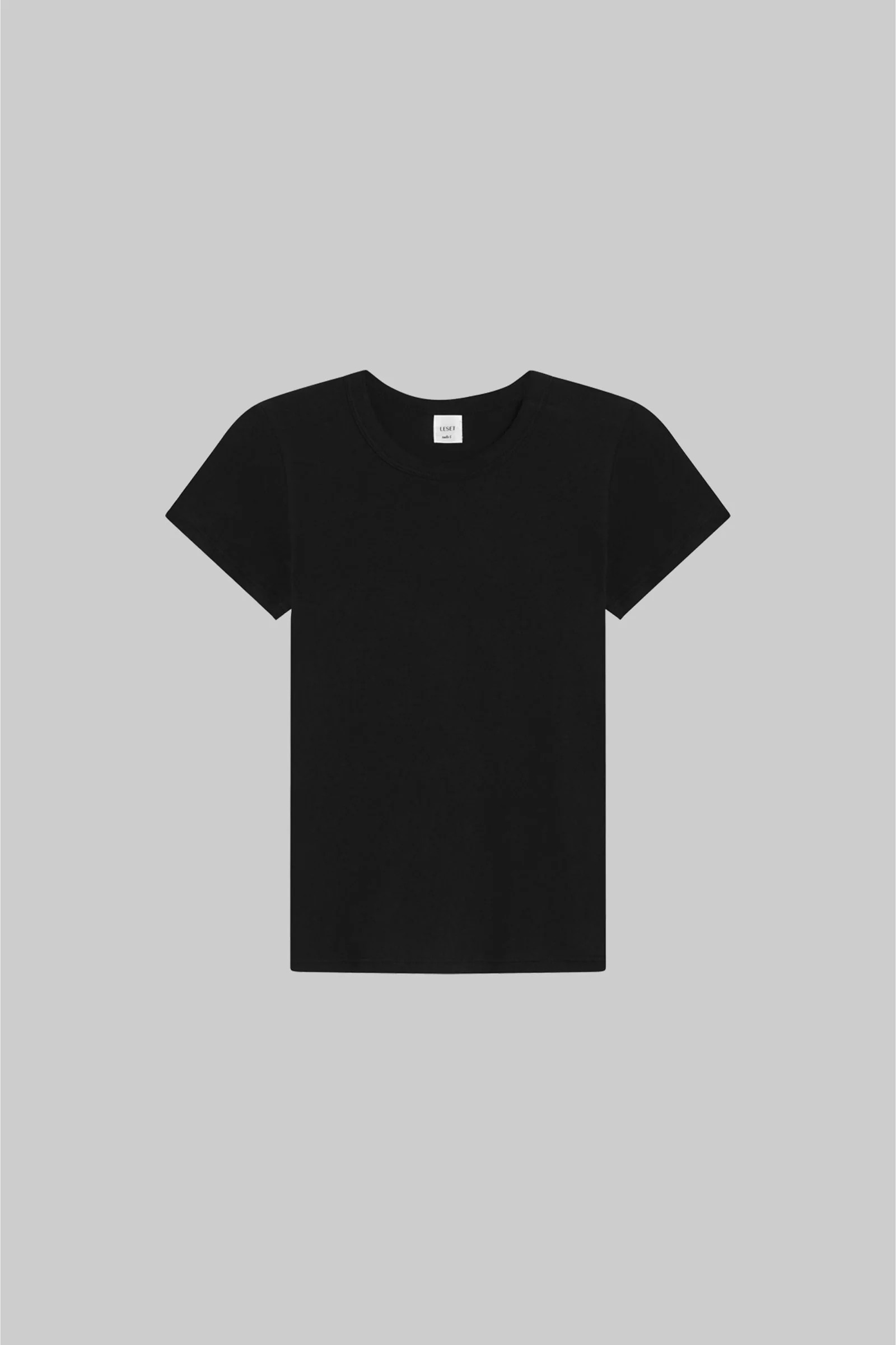 LESET Laura Slim Fit Tee in Black in Cotton | LESET