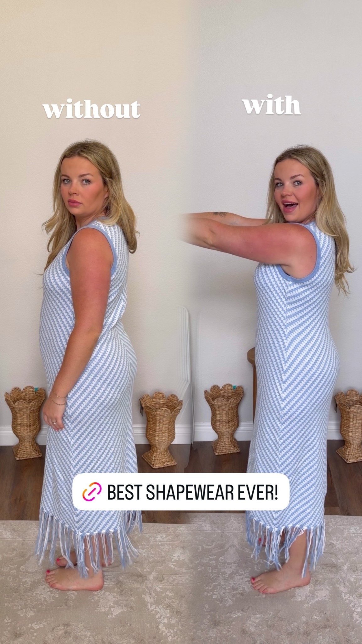 without and  with @oeak_official yummy control shapewear!

Loving this sleeveless dress for dressier summer occasions!

#LTKSeasonal #LTKMidsize