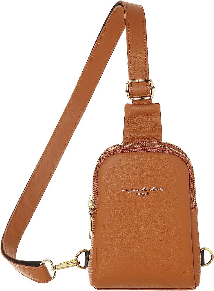 Haytijoe Small Sling Bag, Fanny Packs Purse Genuine Leather Crossbody Bags for Women Men Travelin... | Amazon (US)