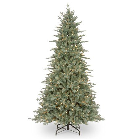 7.5’ Pre-Lit Buckingham Blue Spruce Christmas Tree – Clear Lights | Walmart (US)
