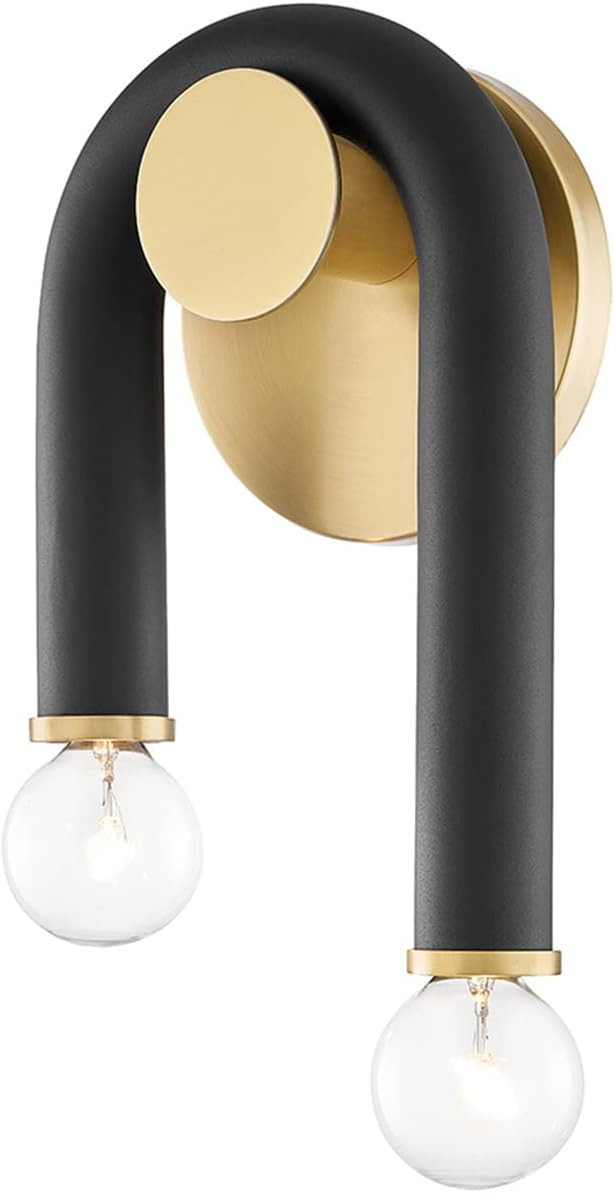 Mitzi H382102-AGB/BK Contemporary Modern Two Light Wall Sconce from Wilt Collection in Bronze/Dar... | Amazon (US)