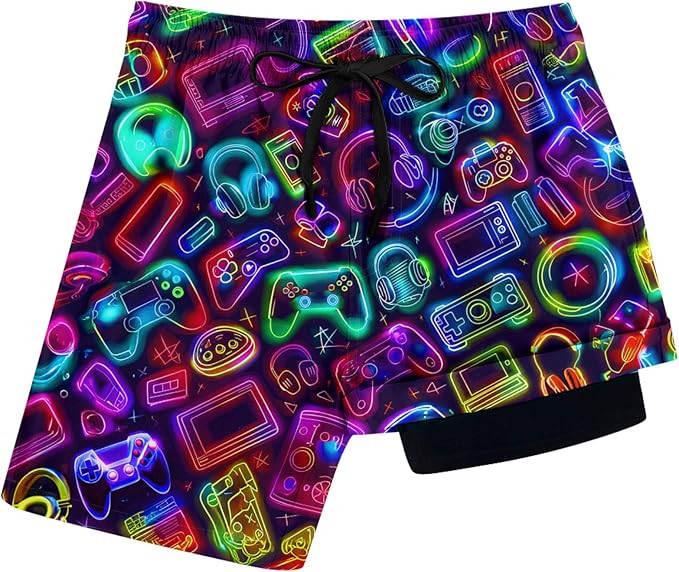 Idgreatim 5-16T Boys Swim Trunks with Compression Liner Summer Beach Quick Dry Swimsuit Bathing S... | Amazon (US)