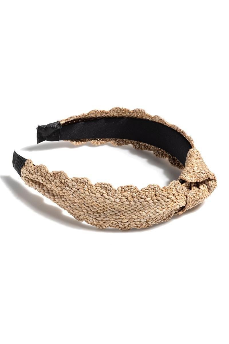 Knotted Scalloped Straw Headband | Everything But Water