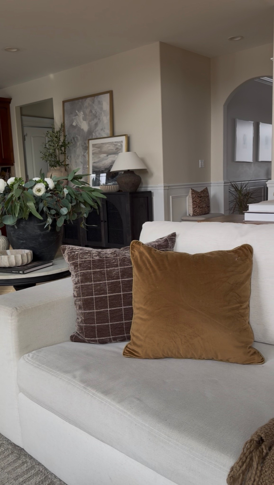 These are the throw pillows I always get questions about 🤍
I love mixing texture + warm neutrals to keep our living space feeling cozy but still clean.
All linked here. 

#LTKHome