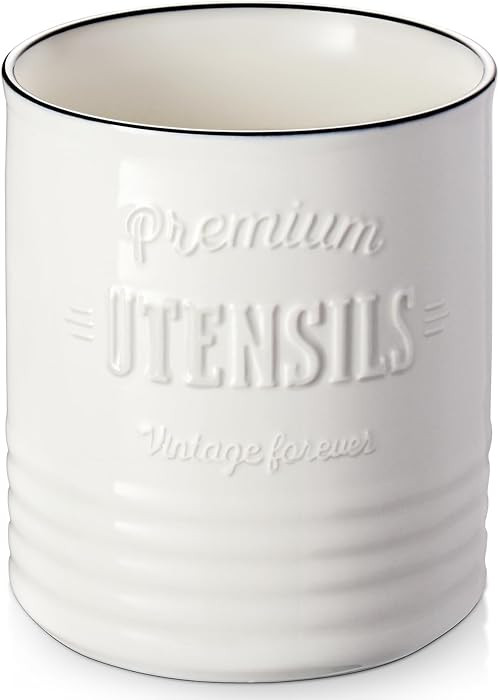 DOWAN 7.2″ Extra Large Kitchen Utensil Holder, Farmhouse Utensil Holder for Countertop, Ceramic... | Amazon (US)