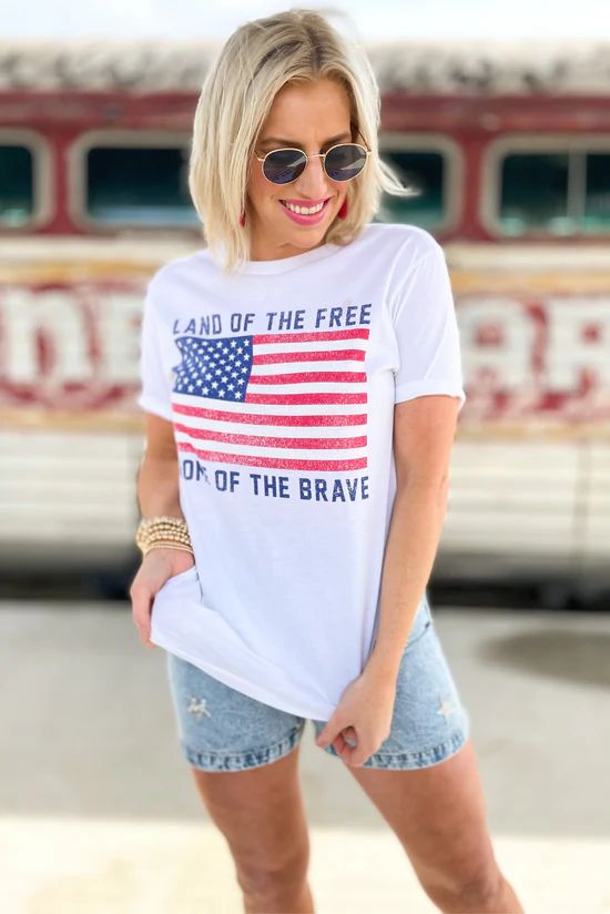 White Land Of The Free Graphic Tee | Shop Style Your Senses
