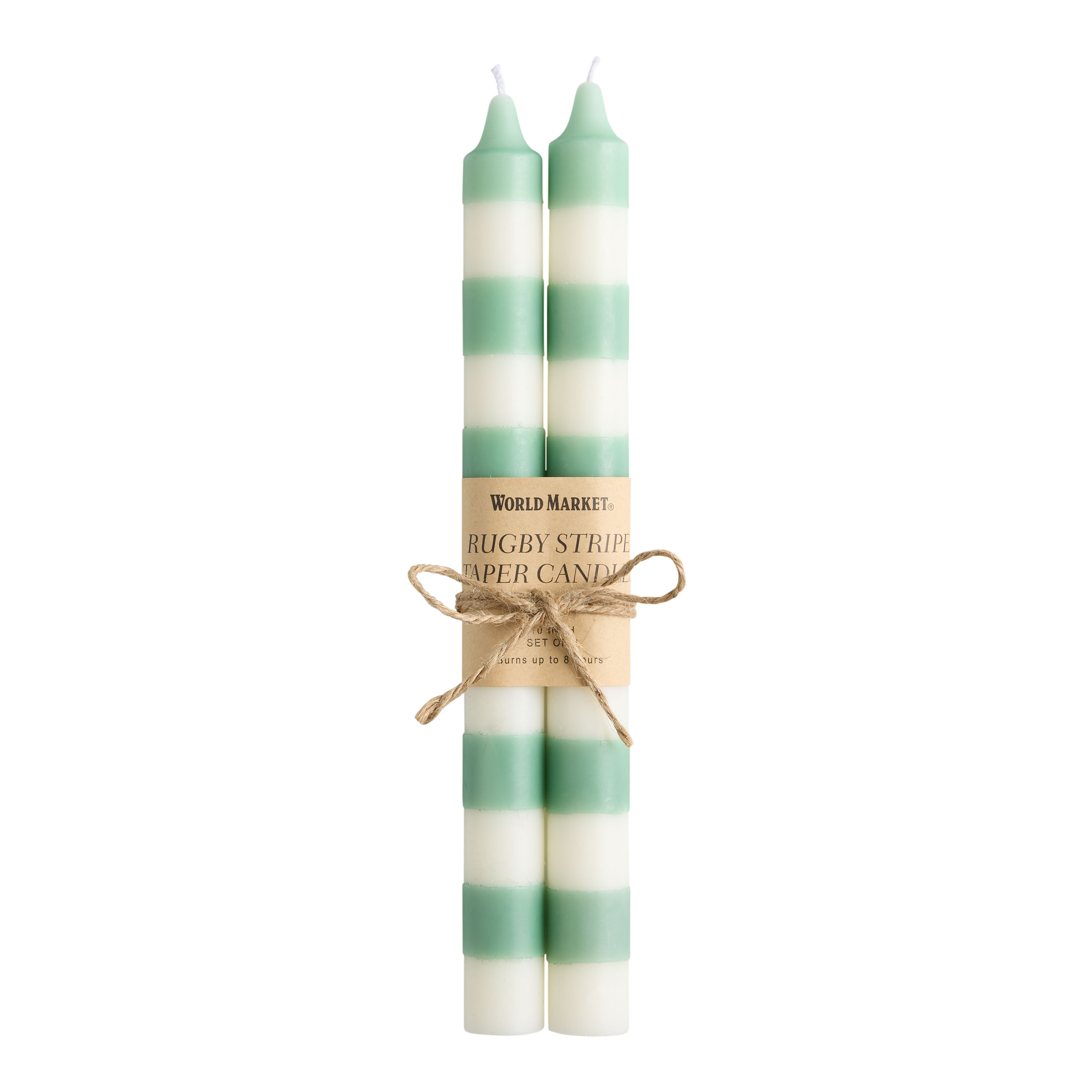 Rugby Stripe Taper Candle 2 Pack | World Market