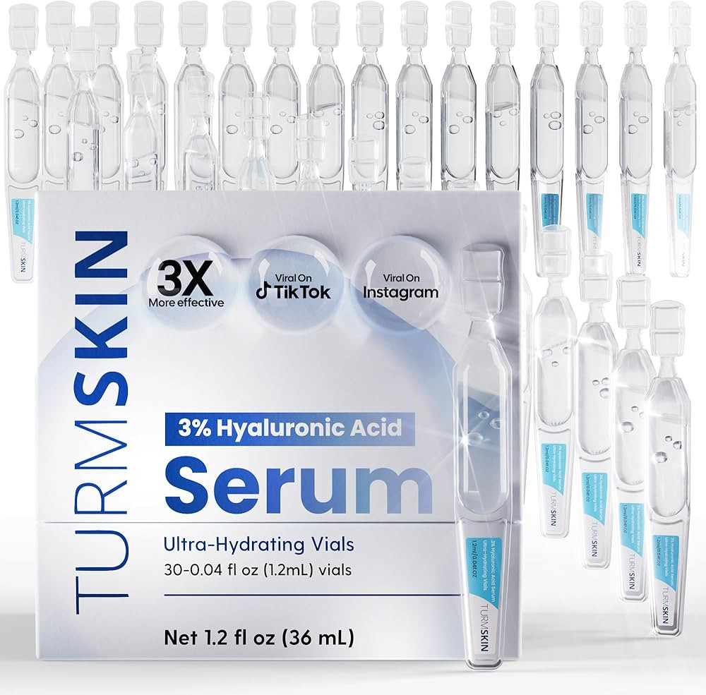 TURMSKIN® Hyaluronic Acid Serum Ampoules [ULTRA HYDRATING VIALS] - 3% Hyaluron Booster for Glass... | Amazon (US)