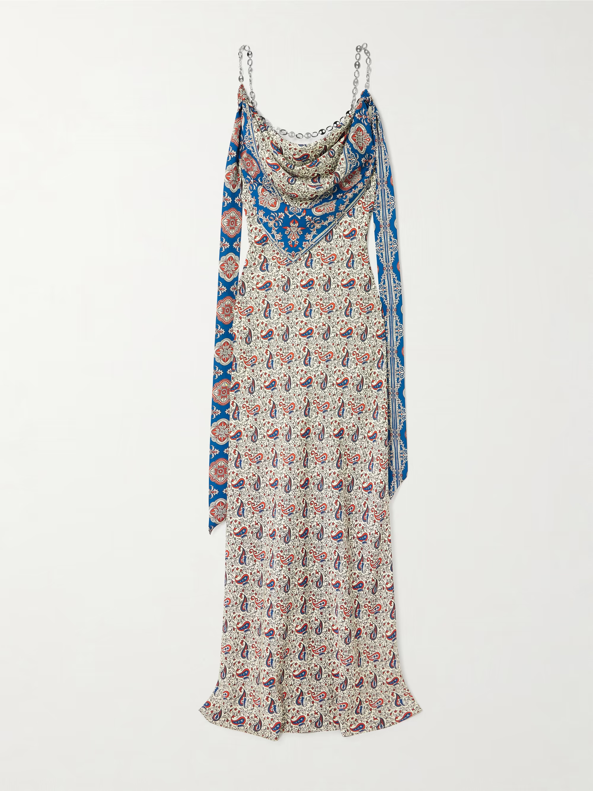 Chain-embellished paisley-print crepe maxi dress | NET-A-PORTER APAC