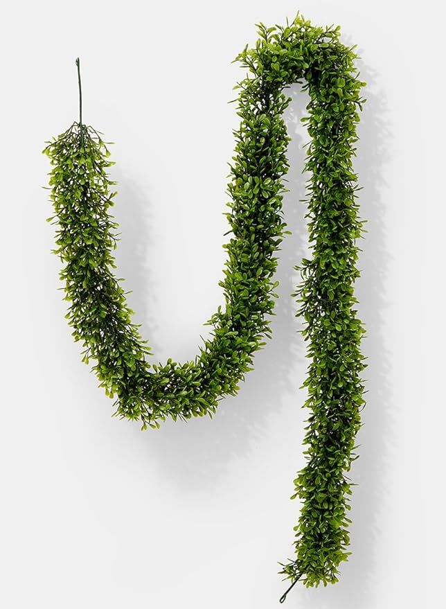 Serene Spaces Living Artificial Green Boxwood Garland - Ideal for Decorating Windows at Parties o... | Amazon (US)