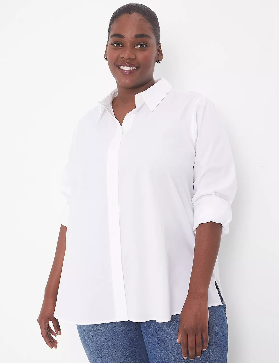 Relaxed Button-Front Boyfriend Shirt | LaneBryant | Lane Bryant (US)