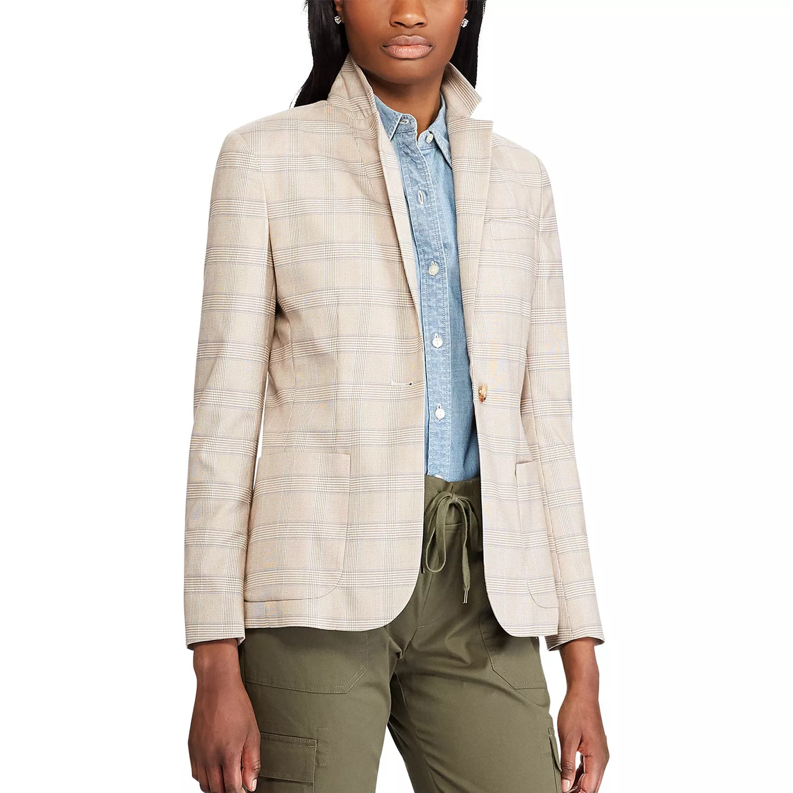 Women's Chaps Plaid Blazer, Size: 8, Brown | Kohl's