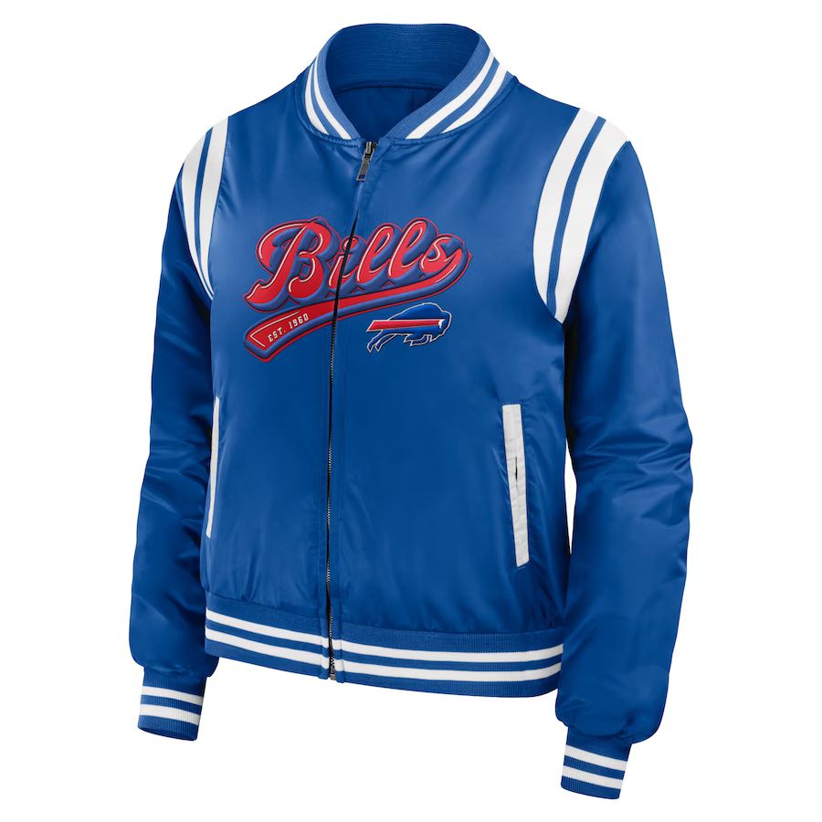 Buffalo Bills WEAR by Erin Andrews Women's Bomber Full-Zip Jacket - Royal | Fanatics