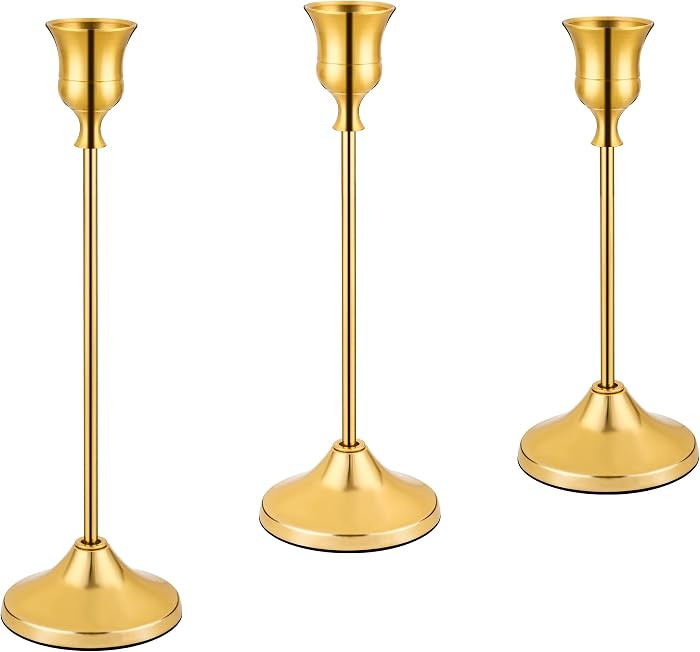 Candlestick Holders-3PCS, Taper Candle Holder for Candlesticks, Metal Taper Candle Holders Glacef... | Amazon (US)