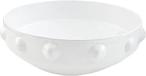 Mud Pie Beaded Serving Bowl, White, 5" x 12" dia | Amazon (US)