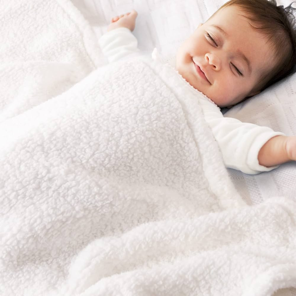 Bertte Sherpa Fleece Baby Blanket for Boys Girls | Plush Swaddle Receiving Blankets Super Soft Wa... | Amazon (US)