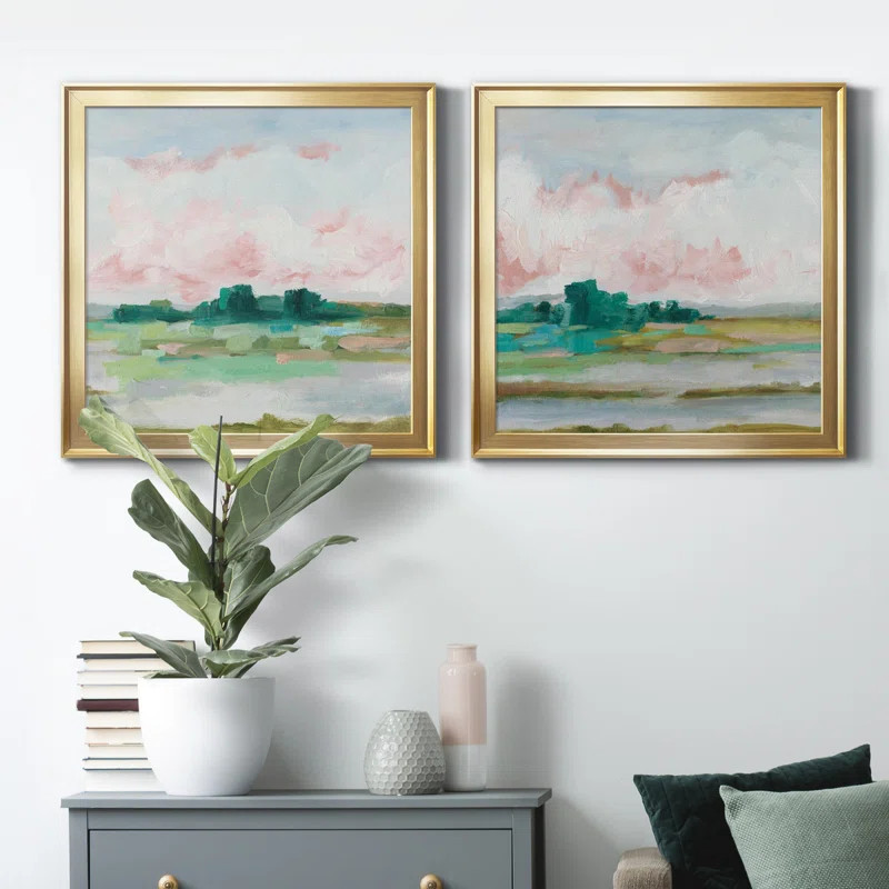 Pink Marsh I - 2-Piece Painting Print | Wayfair North America