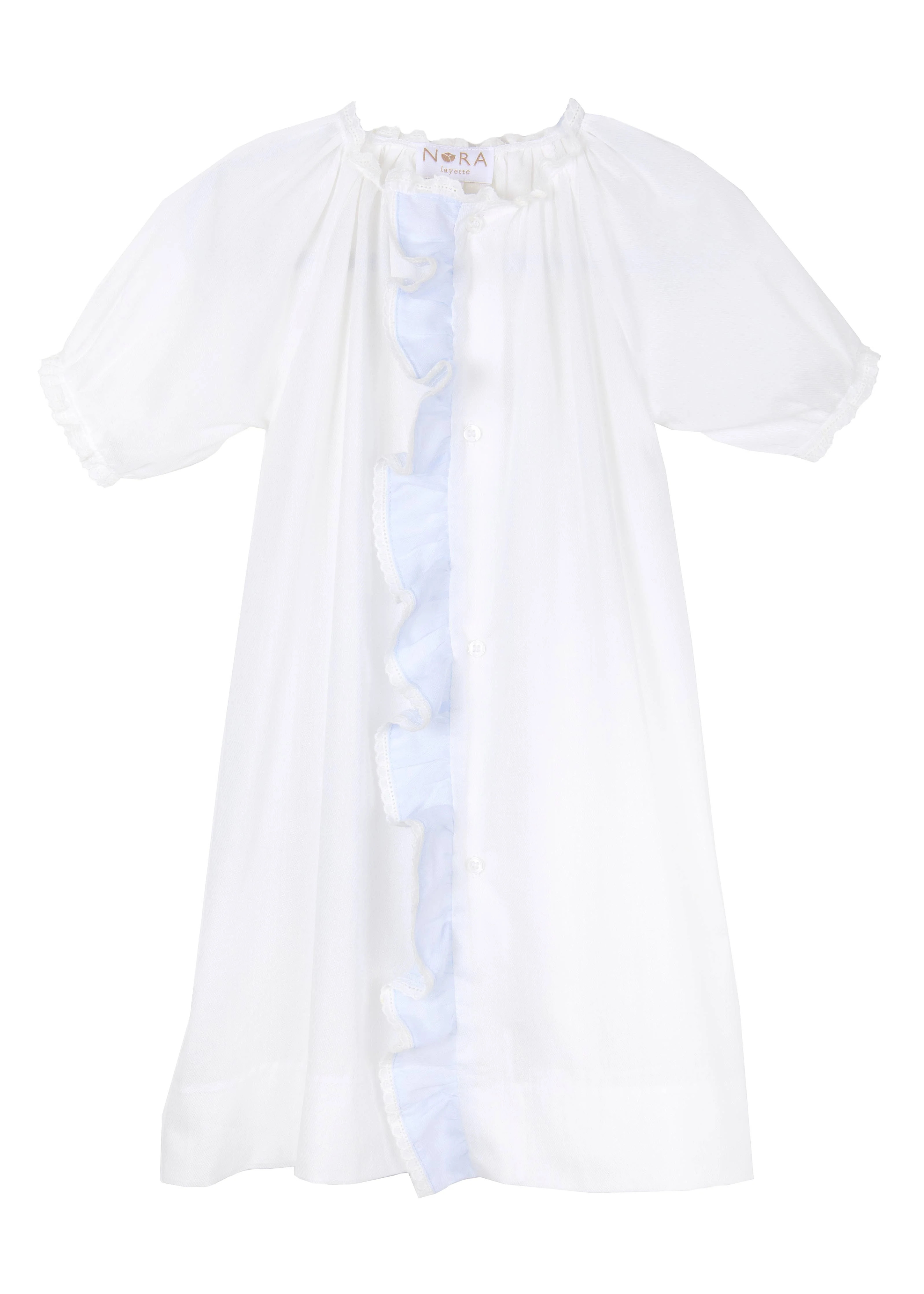 Classic Day Gown with Blue Ruffle | Loozieloo