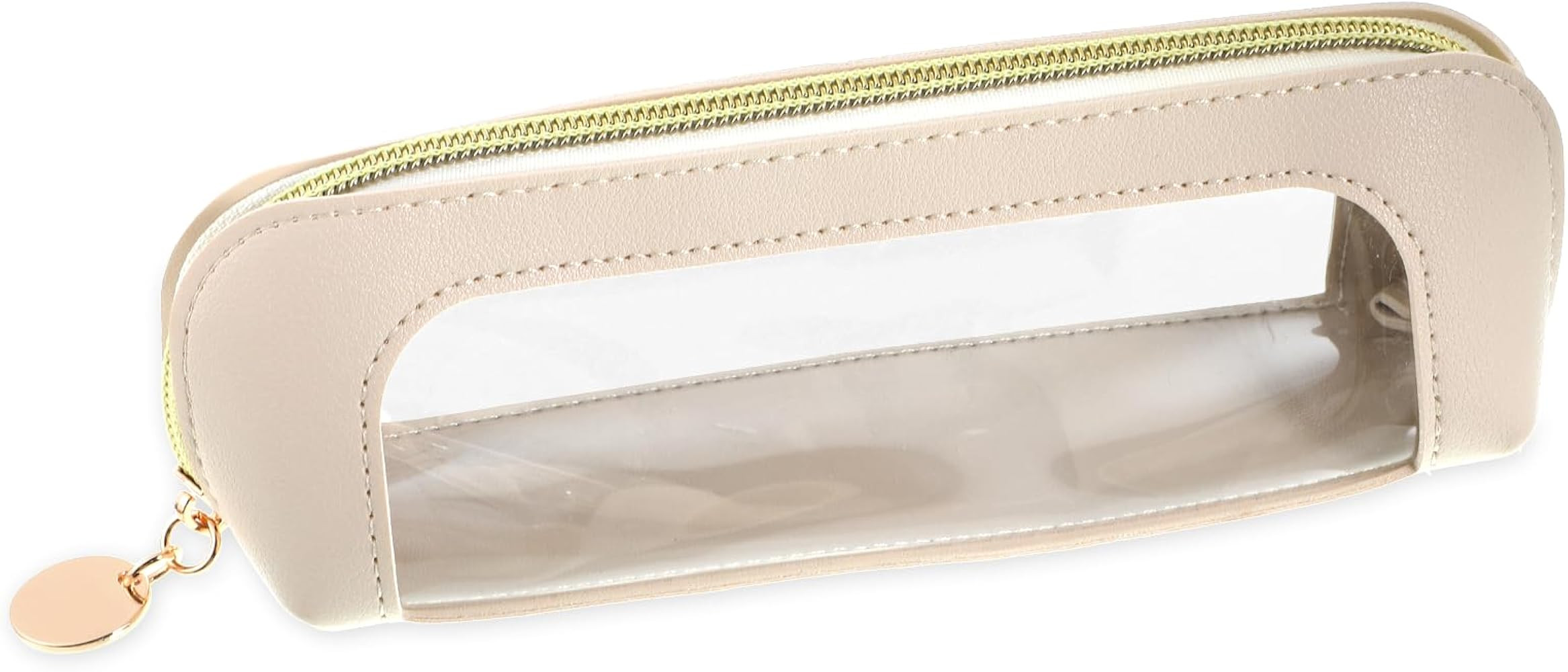 Clear Makeup Bag PU Leather Mini Makeup Pouch Transparent Portable Makeups Brush Case Travel Cosm... | Amazon (US)