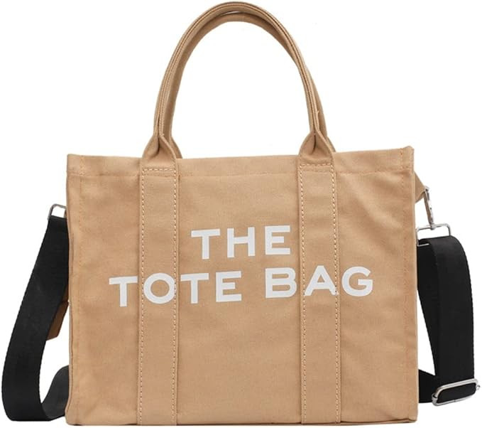 Canvas Tote Bags for Women Handbag Tote Purse with Zipper Canvas Crossbody Bag for Office, Travel... | Amazon (US)