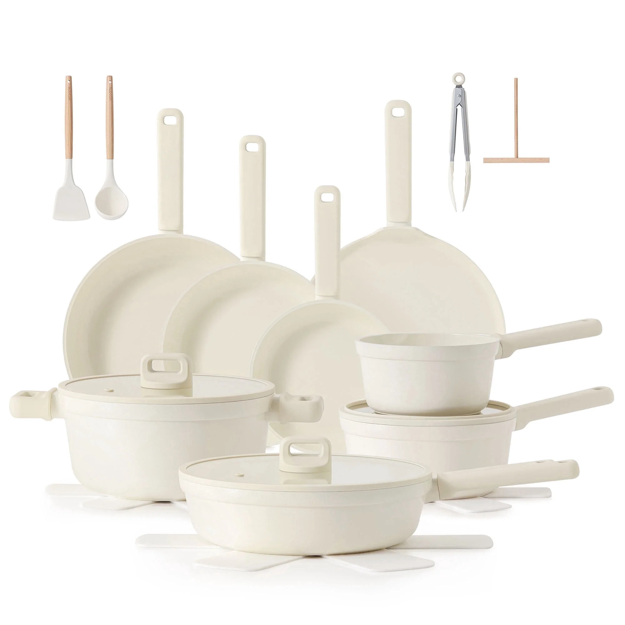 SENSARTE 24-Piece Ceramic Non-Stick Cookware Set, Healthy Non-Stick Kitchen Utensil Set with Pot ... | Walmart (US)