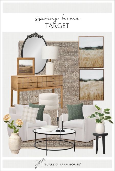 Spring home refresh with Target. 

Living room, accent chairs, console tables, wall art, wall mirror, coffee table, throw pillows, accent tables, pottery vases, faux plants, table lamps, pouf stools, spring decor, home decor. 

#ltkstyletip
#ltkunder50
#ltkunder100

#LTKFind #LTKhome #LTKSeasonal