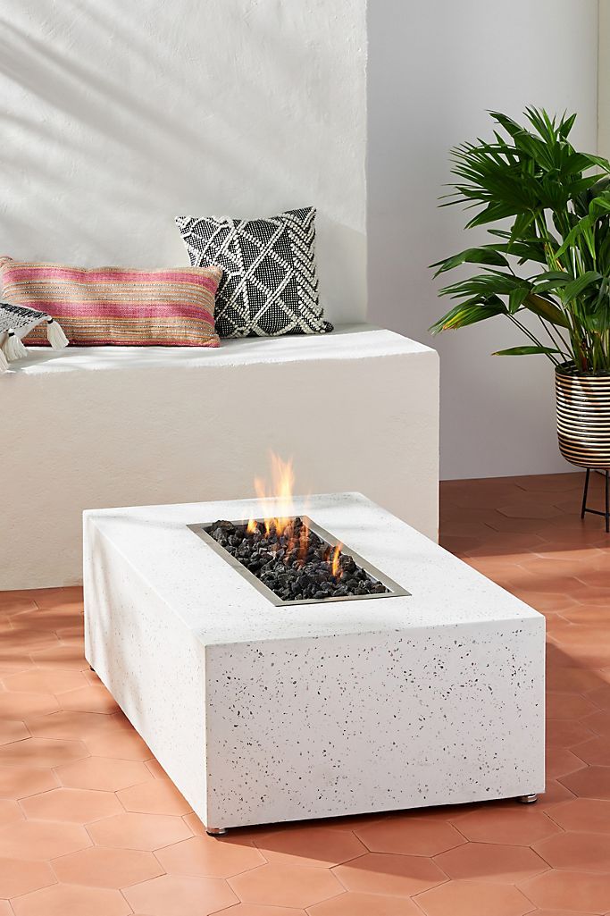 Terrazzo Rectangle Outdoor Fire Pit | Anthropologie (US)