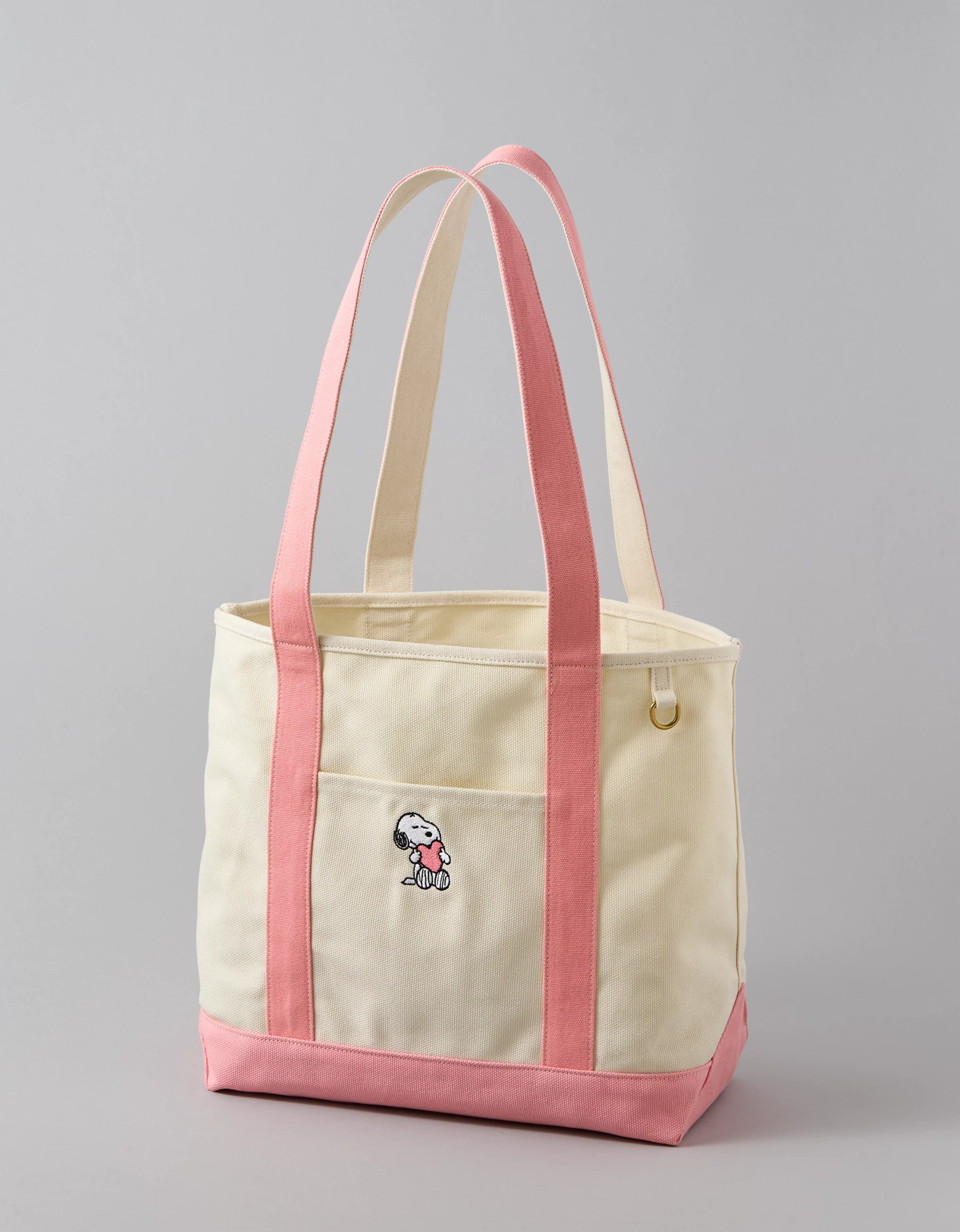 AE Snoopy Valentine's Day Canvas Tote Bag | American Eagle Outfitters (US & CA)