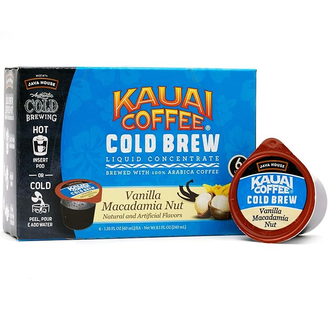 Java House Cold Brew Coffee Concentrate Single Serve Liquid Pods - 1.35 Fluid Ounces Each (Kauai ... | Amazon (US)