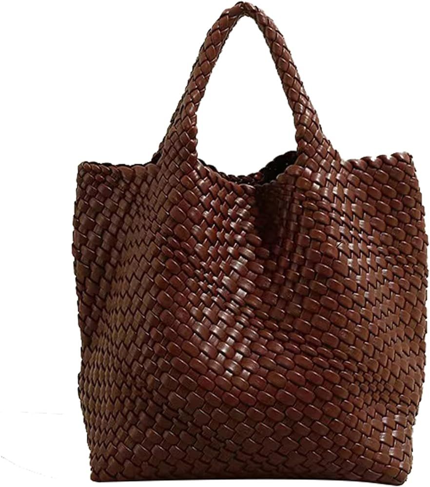 Fashion Woven Bag Shopper Bag Travel Handbags and Purses Women Tote Bag Large Capacity Shoulder Bags | Amazon (US)