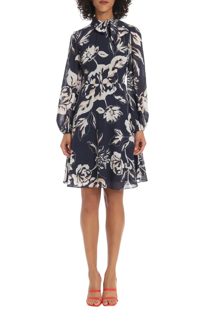 Maggy London Floral Long Sleeve Fit & Flare Dress | Nordstrom | Nordstrom
