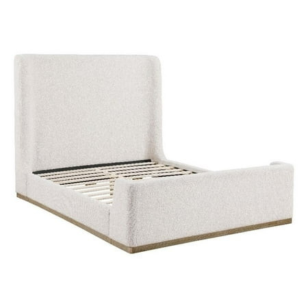 Nala Upholstered Queen Sleigh Bed Cream | Walmart (US)
