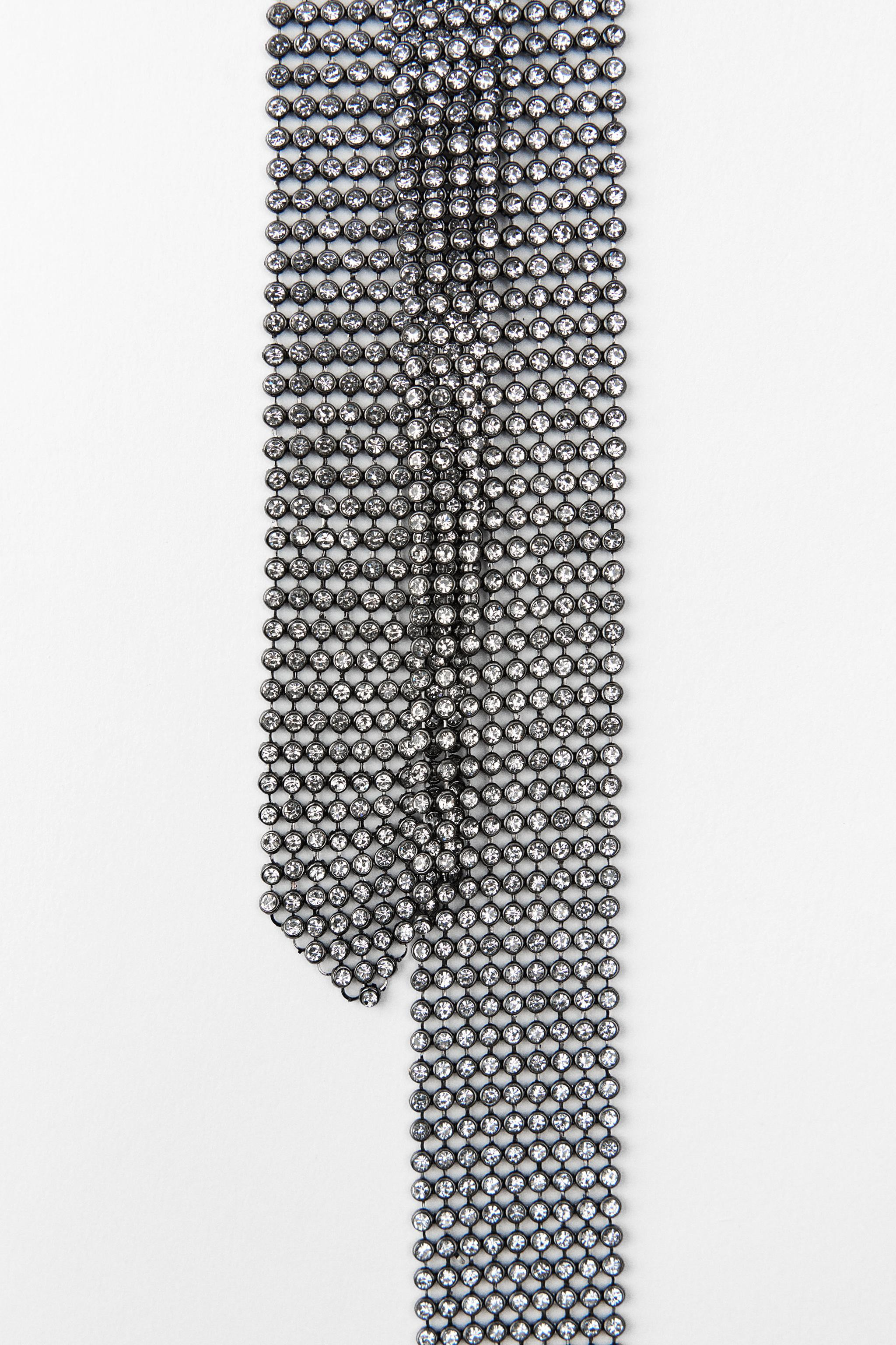 RHINESTONE NECKTIE NECKLACE | Zara US