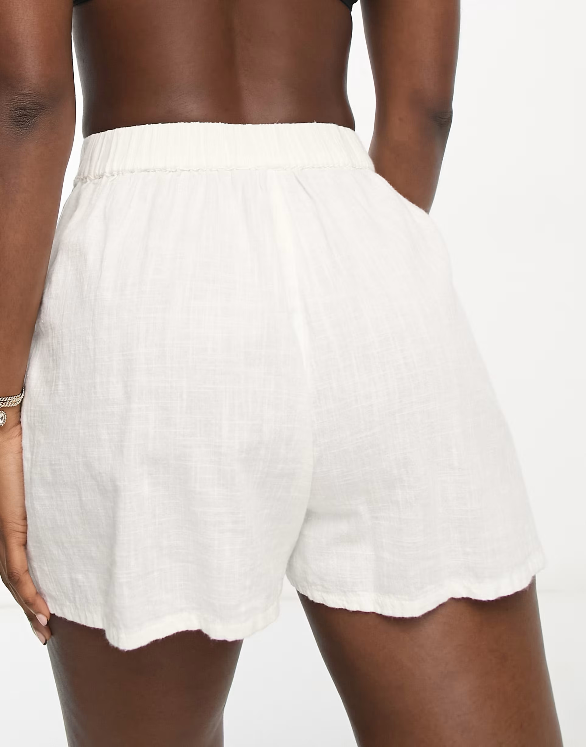 ASOS DESIGN textured beach short in white - part of a set | ASOS (Global)